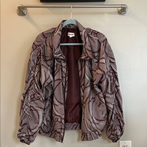 Open Edit Brown and White Jacket